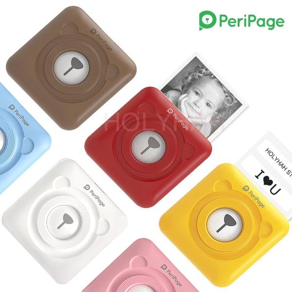 Impresoras nuevas peripage a6 portátil térmico bluetooth impresora mini etiqueta de bolsillo impresora marrón marrón amarillo color android iso móvil