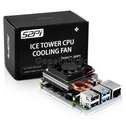 Impresoras Nuevo Ventilador de enfriamiento de la torre de hielo ultra delgada Pi 4B Ventilador de enfriamiento para el ventilador de enfriamiento RPI 4 Modelo B CPU