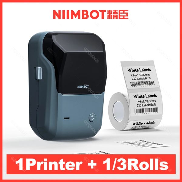 Imprimantes Niimbot B1 Ajouter 3 rouleaux d'étiquette d'autocollante thermique officielle Tramsparents White Paper Rolls moins cher que B21 B203, 2050 mm Largeur d'impression