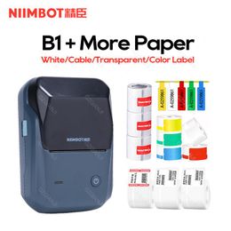 Impresoras Niimbot B1 Cable Color Etiqueta de impresoras Papel Handheld Handheld Small Portable Bluetooth Autoadhesivo Etiquetado Etiquetado Etiquetado