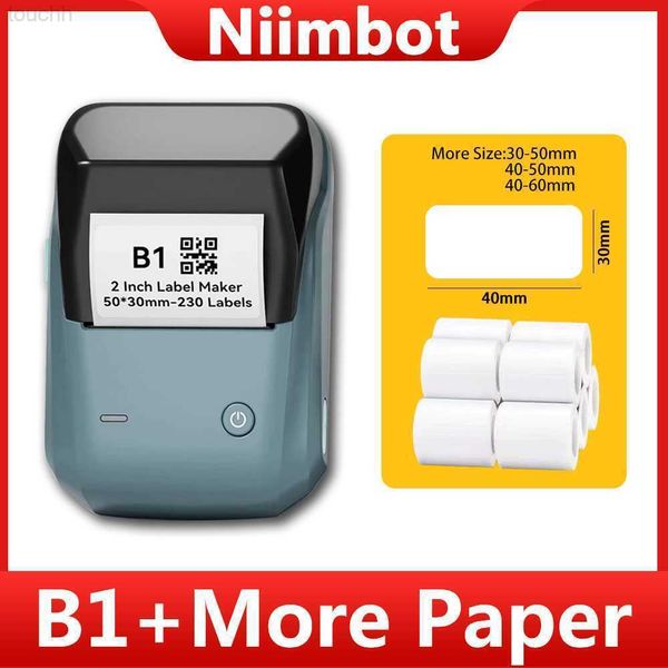 Impresoras Niimbot B1 Mini impresora térmica de etiquetas autoadhesivas Mini impresora portátil para pegatinas móviles Impresora de etiquetas de bolsillo Niimbot L230921 L230923