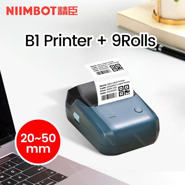 Impresoras Niimbot B1 Etiqueta térmica Ropa Joya Joyería Pricto de productos Código de barras Teléfono móvil Bluetooth Smart Portable Printer