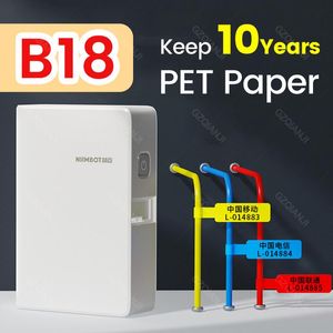 Impresoras Niimbot B18 Mini etiqueta Etiqueta de transferencia térmica Precio de código de barras todo en una máquina fabricante con cinta y papel de etiqueta Cabel