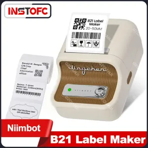 Imprimantes Niimbot B21 Imprimante thermique portable sans encre Bluetooth Barcode Maker pour le bureau à domicile avec des vêtements de bande cadeau bijoux Nouveau
