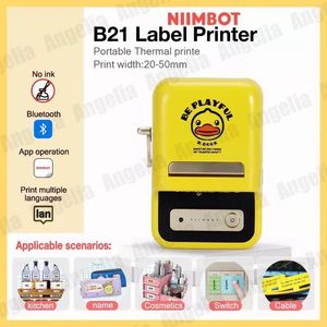 Printers Niimbot B21 Wireless Label Printer Portable Pocket Sticker Printer Bluetooth Thermal Barcode Printer Gebruik Office