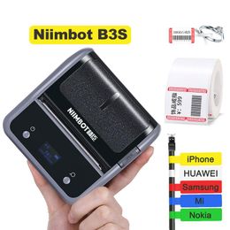 Imprimantes Niimbot B3s Portable Bijoux étiquette imprimante Mini MINI THERME CABLE IMPRIMANTE MACHINE POUR TÉLÉPHON