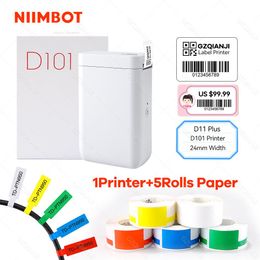 Primantes Niimbot D101 Plus Imprimée d'autocollante thermique portable Inkless Pocket étiquette de poche Téléphone mobile Home Office Home Use Mini Printing Machine
