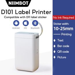 Printers Niimbot D101 Wireless Bluetooth Thermal Label Printer Gemakkelijk af te drukken 0,5 tot 1 inch breedte label Maker printte
