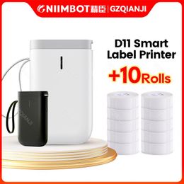 Imprimantes Niimbot D11 Étiquette sans fil imprimante portable autocollant de poche portable Bluetooth Thermal Label Machine Impression rapide Mini impresora