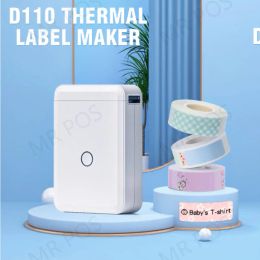 Imprimantes Niimbot D110 Paper autocollant étiquette sans fil imprimante Pocket Handheld Printer Thermal Label Label Sticker Marker Home Office Utilisation