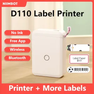 Printers Niimbot D110 Pocket Thermal Label Printer Mini Mobiele thermische sticker Tag Adhesive Labeling Printer Wireless Bluetooth -printer