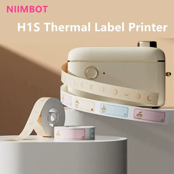 Impresoras Niimbot H1S H1 Mini Impresora Térmica Portable Papel Continua Papel Tamaño de la etiqueta de bricolaje Adhesivo Dispositivo de impresión de etiqueta móvil Adhesivo
