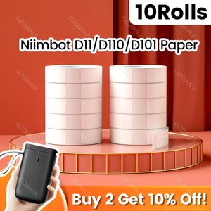 Imprimantes Niimbot Étiquettes d'autocollants thermiques Couleur de rouleau en papier blanc les plus chers Papiers d'étiquette pour Mini D11 D110 Imprimante d'étiquette thermique portable
