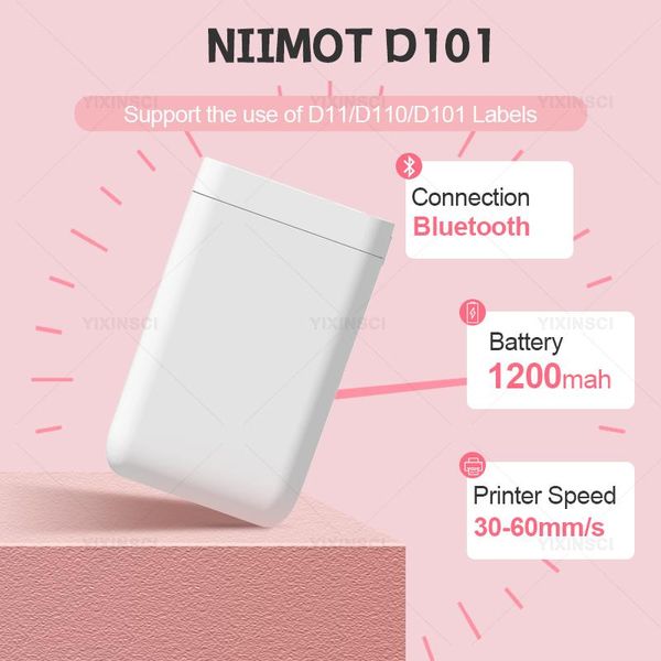 Primantes Nimbot D101 Pocket Label Sticker Maker Imprimante Mini Phone Mobile Bluetooth Wireless Thermal Facile Utilisation pour l'impression du bureau à domicile