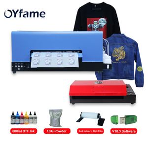 Impresoras OYFAME 2022 A3 DTF Impresora Presione Trasnfer Impresora de película A3 con cabezal de impresora L805 For Cap Jeans T Shirt Machine de impresión A3