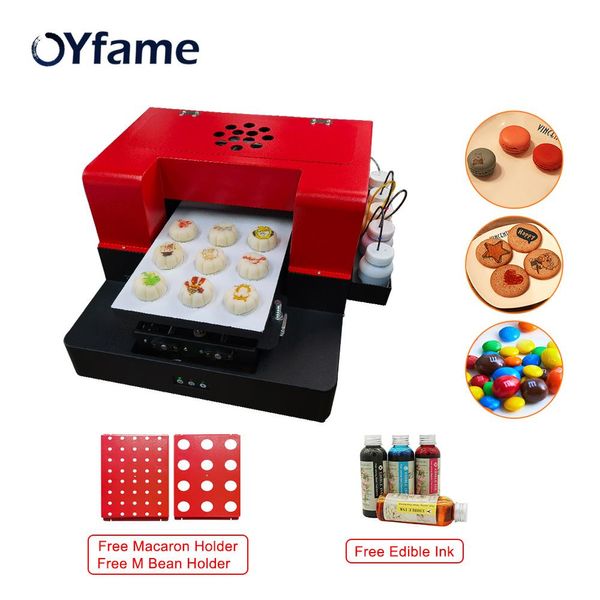 Imprimantes oyfame 2022 Nouvelle imprimante alimentaire A4 Papier de sucre comestible Fondant Macaron Biscuits Machine d'imprimerie à gâteau de bonbons avec encre alimentaire gratuite