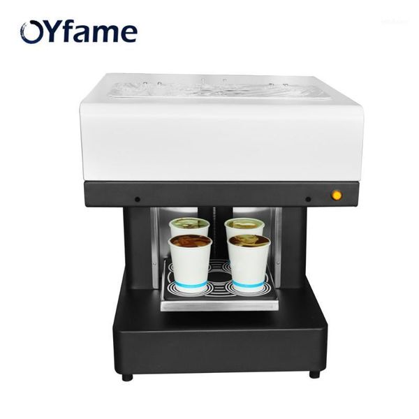 Imprimantes oyfame automatique 4 tasses Imprimante de café Art Latte Pizza Machine d'impression biscuits chocolat avec encre comestible1