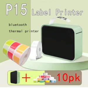 Printers P15 Minilabel Printer Portable Wireless Bluetooth -etiketteringsmachine vergelijkbaar als D110 handheld printer Thermische prijssticker marker