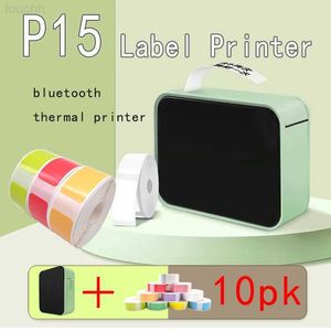 Printers P15 MiniLabel-printer Draagbare draadloze Bluetooth-labelmachine vergelijkbaar met D110 Handheld Printer Thermische prijsstickermarkering L230923
