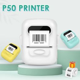 Imprimantes P50 Thermal Label Imprimante portable portable Adhésif sans fil Bluetooth Maker similaire comme MarkLife P50 DIY E210 P50 Étiquettes Stickers