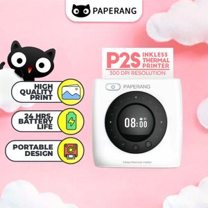 Printers Paperang P2S draagbare draadloze printer mini thermisch papier foto label ontvangst sticker diy pocket printer bt connet 300dpi 57 mm