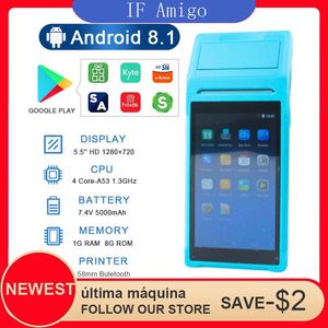 PRINTERS PDA POS HANDHELDEPULTIE Pos Terminal ingebouwd in thermische Bluetooth -printer 58 mm WiFi Android Rugged PDA Barcode Camera Scaner 1D 2D