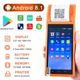 Printers PDA POS Q2 Android 8.1 Handheld Portable Thermal 58mm -printer voor controlepunt van verkoop Comercial All in één ontvangst SII -programma