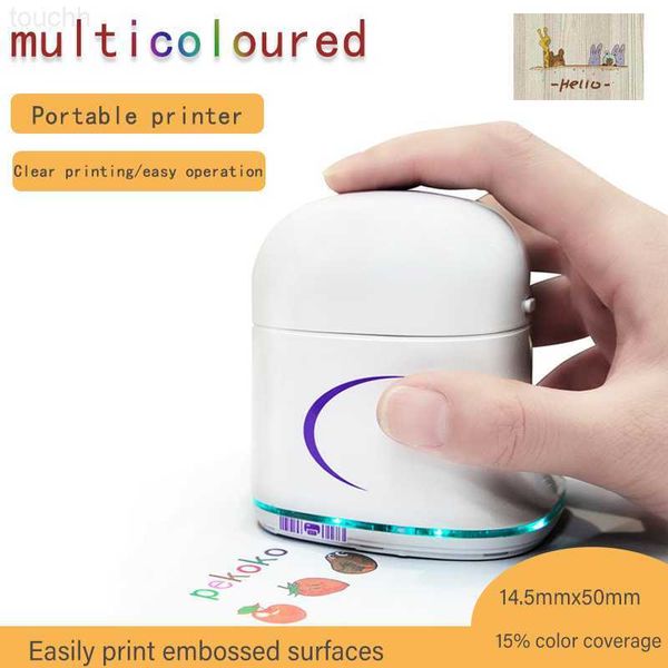 Imprimantes Pekoko imprimante d'étiquettes couleur Portable Bluetooth Mini imprimante à jet d'encre domestique sac d'emballage Qr Code imprimante de codes à barres L230923