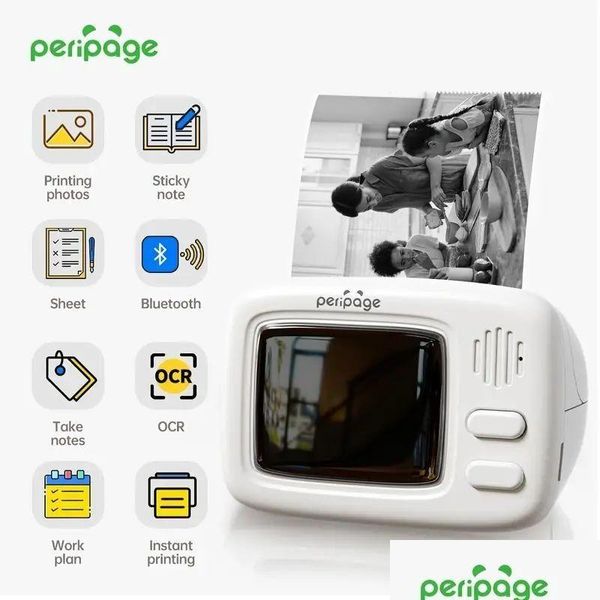 Stampanti Peripage A2 Mini Stampante tascabile Stampa wireless senza inchiostro per bambini Artigianato Etichette Adesivi Ricevute - Compatibile con Ios Andr Ots01