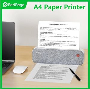 Imprimantes péripage a4 imprimante de papier transfert thermique Bluetooth sans fil sans interruption iOS Android photo USB Fit 2 '' / 3 '' / 4 '' '' Largeur de papier