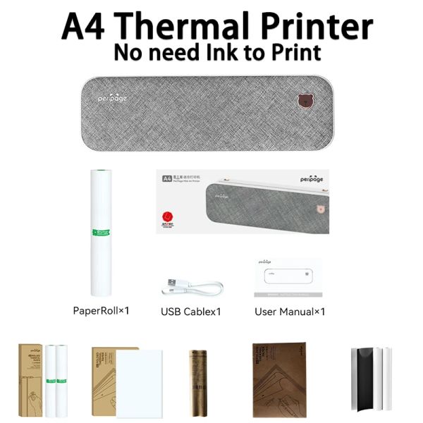 Impresoras Peripage A4 Impresora de papel térmico continuo sin necesidad de tinta o tóner PDF PDF Contrato web Imagen Impresoras