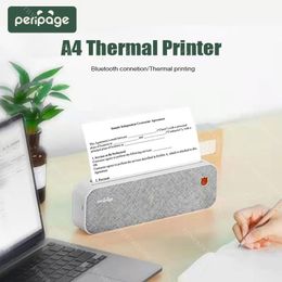 Imprimantes péripage a4 imprimante papier Mini Inklessless A40 Portable Thermal Wireless Bluetooth Printer Maker pour téléphone Photo Document Office Utilisation