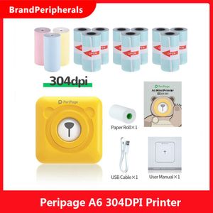 Impresoras Peripage A6 304dpi Mini Photo Printer Bt Pocket Phocks Photo Impresor Marker con 13 Rolls Paper para el teléfono móvil Android e iOS