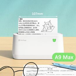 Printers Peripage A9 A9S Max Mini Portable Photo Printer Wireless Bluetooth Thermal Shipping Label Printer Ondersteuning 107/77/57 mm papier