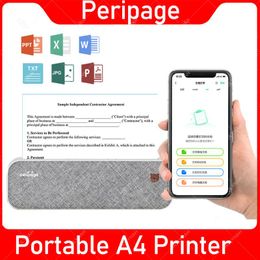 Printers peripage draagbare a4 printer directe thermische printer mobiele printer draagbare foto printer bluetooth 203dpi wth 1 roll paper a40