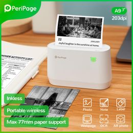 Imprimantes péripage imprimante bluetooth thermique portable A9 203dpi photo thermique photo facture mini imprimante sans fil pour Android iOS