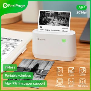 Printers peripage draagbare thermische bluetooth printer a9 203dpi thermische foto foto factuur mini draadloze printer voor Android iOS