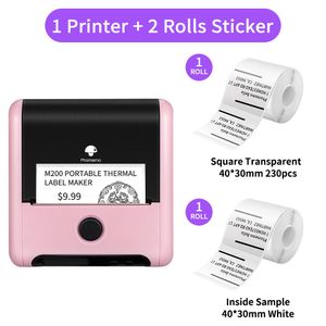 Imprimantes Imprimante d'étiquette de phomemo M200 Maker Sticker Maker Utilisation pour les étiquettes thermiques transparentes 2022 Série de mise à niveau M110 M110 Label Imprimante pour l'étiquetage