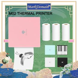 Imprimantes phomemo m02 imprimante thermique mini imprimante photo mobile adhésif imprimante en papier thermique 53 mm imprimante de café Bluethooth sans fil