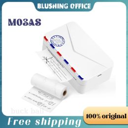 Impresoras Phomemo M03As Termal Impresora Mini Notas de impresora sin tinta portátil Pocket 300DPI 15/53/80 mm Papel para las impresoras de etiquetas