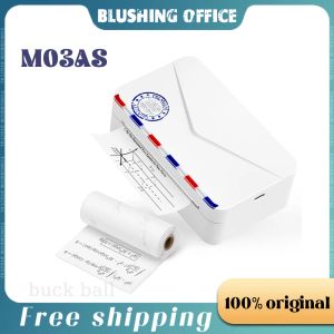 Imprimantes phomemo m03as thermal imprimante mini portable imprimante sans encre notes poche 300dpi 15/53 / 80 mm de tailles de papier pour les imprimantes d'étiquette cadeau