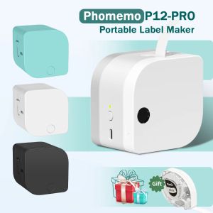 PRINTERS PHOMEMO P12PRO LABEL Printer Compatibel Dymo Lettag Label Tapes Thermische overdracht Afdrukken Wireless Mini Inkless Label Maker