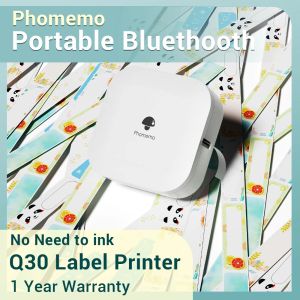 Printers Phomemo Q30 Portable Mini Thermal Printer draadloos BT 203DPI Label Maker School Memo Verkeerde vraag Afdrukken Label Printer