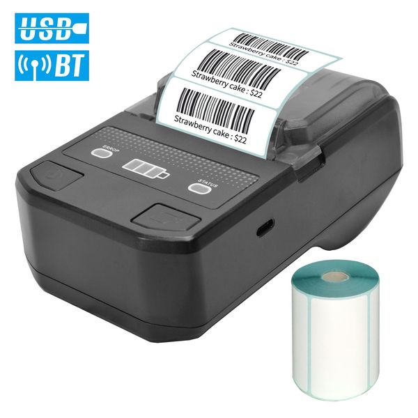 Imprimantes Portable 58 mm imprimante de réception thermique sans fil mini-étiquette Bluetooth Bill Ticket Imprimante mobile ESC / POS pour le magasin de vente au détail