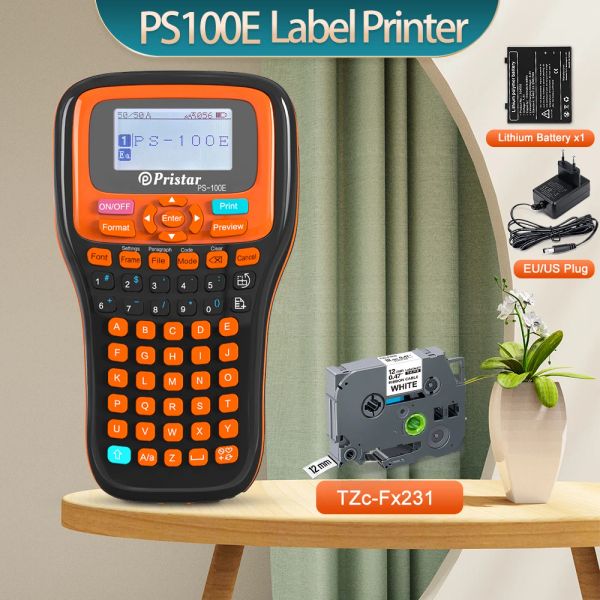 Imprimantes Portable Label Maker PS100E Maching d'étiquetage de coupe automatique Remplacer pour Brother P Touch Label Imprimante TZE231 HSE231 Étiquette ruban adhésif