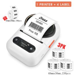 Printers draagbare label printer E210 thermische sticker printer bluetooth draadloze etiketteringsmachine met 3pk self -adhesive label tape roll