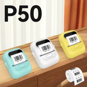 Printers draagbare label printer p50 lijm bluetooth thermische label maker draadloze inktless label machine diy self -self -self -self -label sticker