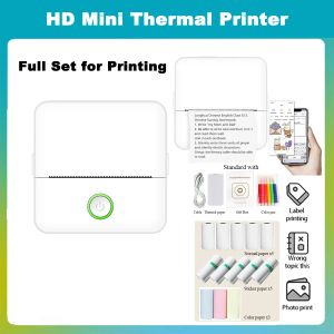 Imprimantes Portable Mini Thermal Imprimante avec 13rolls papiers sans fil Mini Pocket Pocket Imprimante Mobile Photo Label Imprimantes
