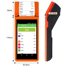 Imprimantes POS Android 8.1 PDA Mini Receipt Imprimante 58mm GPS GPS Pos Pos Terminal NFC Bluetooth WiFi 4G GPS CAMER