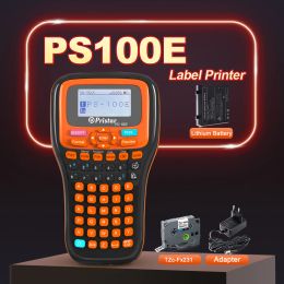 Impresoras PS100E Etiqueta Impresora Portable Máquina de etiquetado de corte automático con 231 cinta de etiqueta HSE231 Reemplazar para Brother P Touch Label Maker